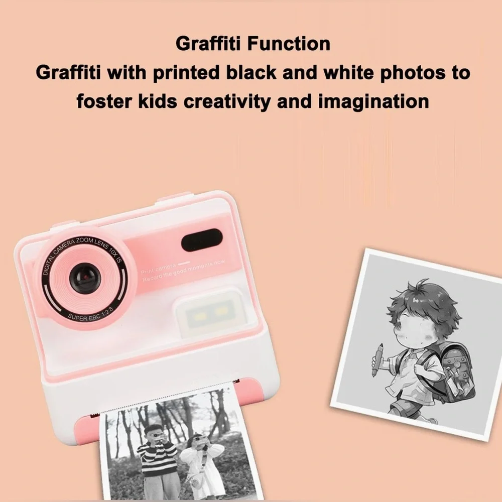Pink and White Instant Camera